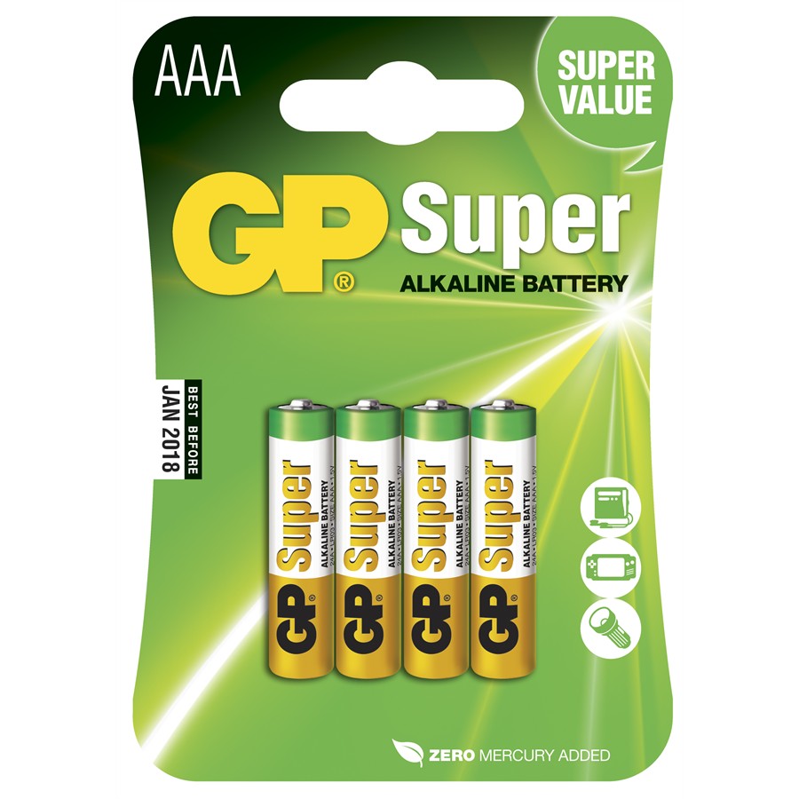 4 Piles 1 5V AAA LR03 GP Super Alkaline Norauto Fr