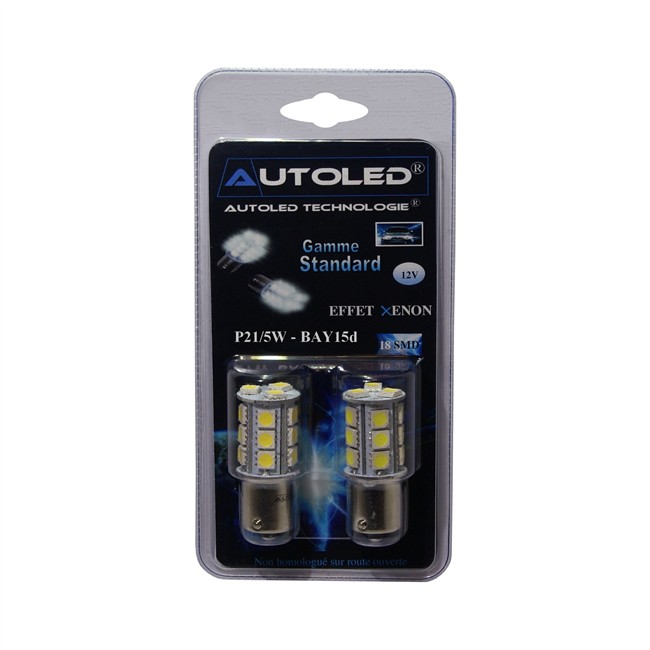 2 Ampoules Autoled P21/5w-bay15d Blanc