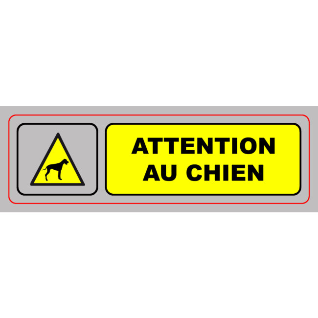 1 Panneau En Pvc Avec Adhésif Attention Au Chien 170 X 50 Cm