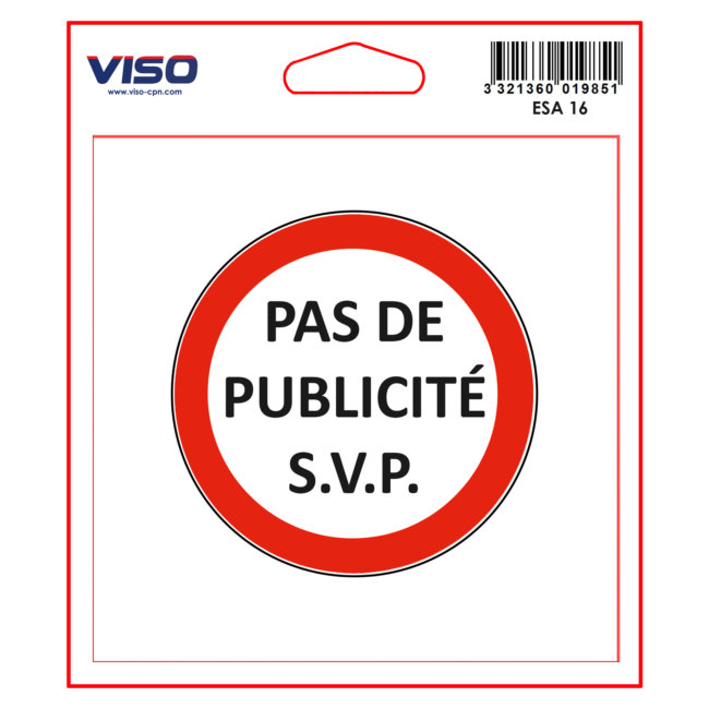 1 Sticker Autocollant Viso Pas De Publicités Svp