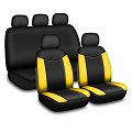 Jeu complet de housses universelles voiture HANA noires et jaunes
