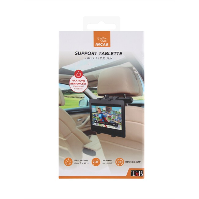 Andux Zone 360 Degrés de Rotation Support Tablette Voiture Appuie tête Ajustable pour 7-10 pouces Tablettes,GPS QC-ZJ03 