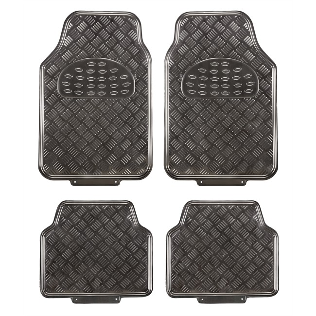 Jeu Complet De Tapis Universels Chromés Noirs En Pvc Norauto