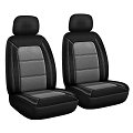 Jeu de housses universelles 2 si&egrave;ges avants noir et gris