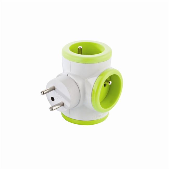 Bloc Prise Triplite 3x16a Rotatif Verte Watt&co
