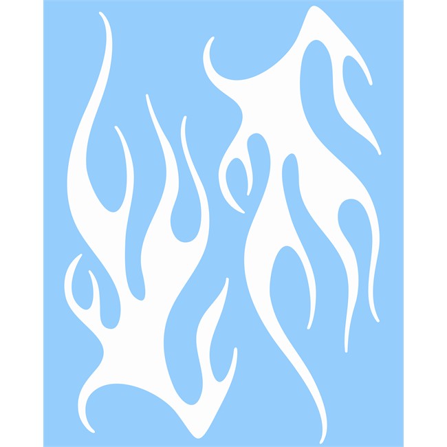 2 Stickers Autocollants Transférables Cadox Flaming Blanc