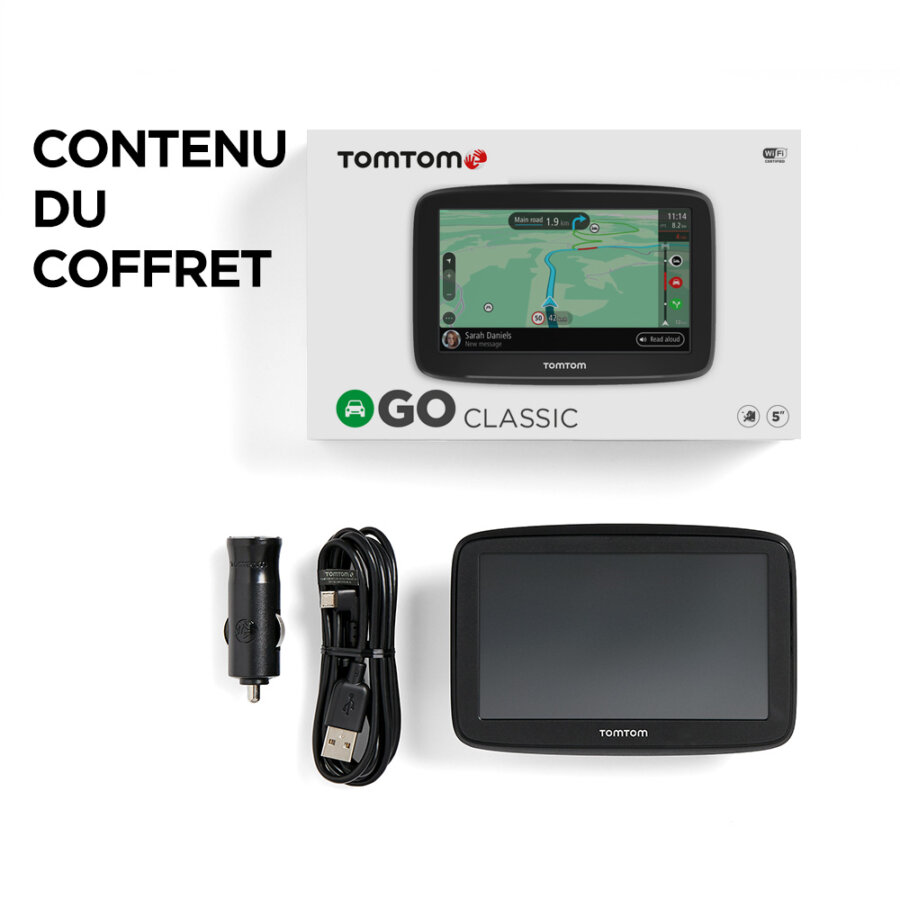 GPS TOMTOM GO Classic 5 + 1 an de mise à jour des zones de danger