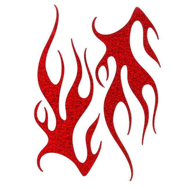 2 Stickers Autocollants Transférables Flaming Rouge Pailleté
