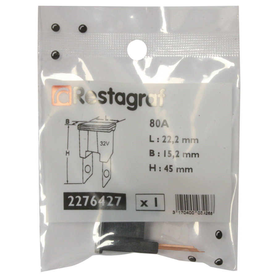 Restagraf - Fusible à Ruban Spécial Booster De Batterie - Protection Circuit Électrique De 200 A - Pour L'Automobile Et L'Industrie - Réf. 17520 - Sachet De 2