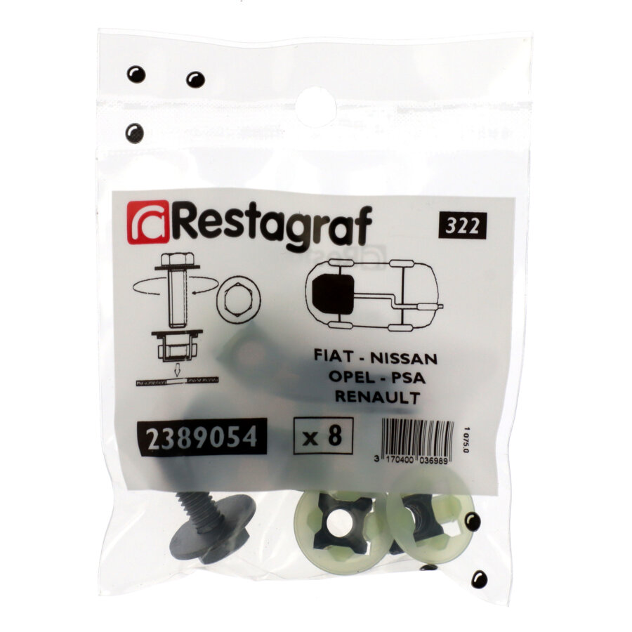 RESTAGRAF - AGRAFE DE GARNISSAGE 10,2 → 10,7 mm CARTER D'AILE / PARE