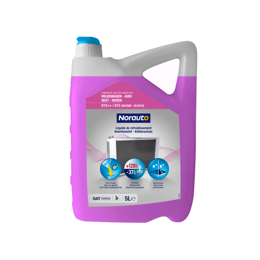 Liquide de refroidissement rose 37°C NORAUTO 5 L Norauto.fr