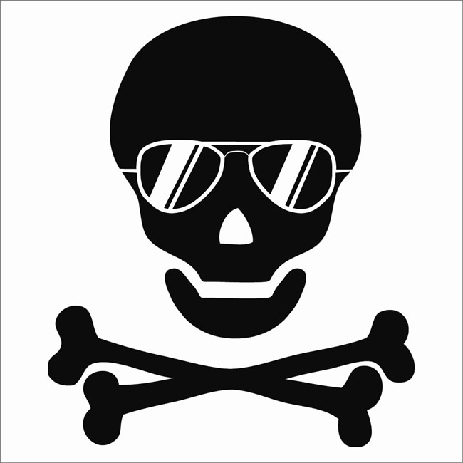 1 Sticker Autocollant Cadox Tête De Mort Glass Noir