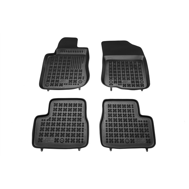 Jeu Complet De Tapis Sur Mesure Noirs En Caoutchouc Rezawplast