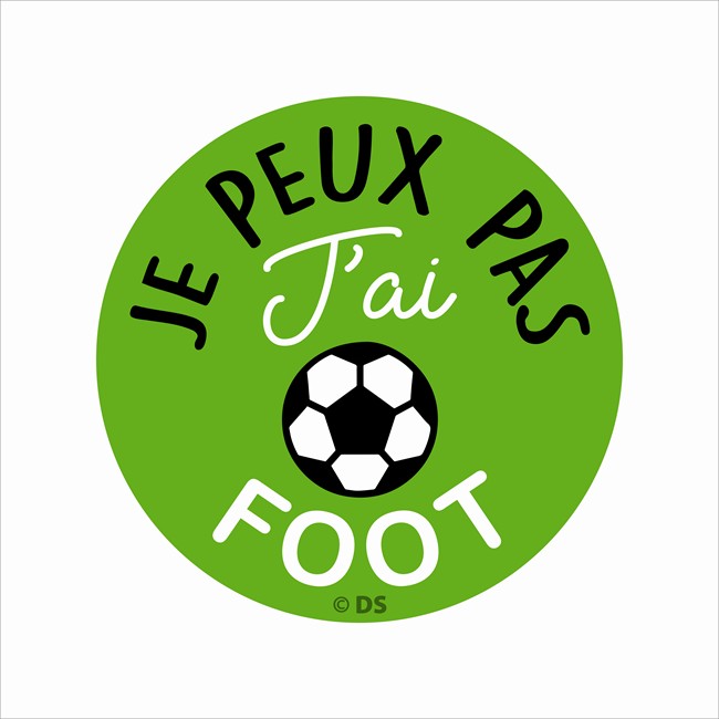 1 Sticker Autocollant Cadox je Peux Pas J'ai Foot