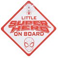 Signaletique rouge &agrave; ventouse MARVEL Petit super-h&eacute;ros &agrave; bord