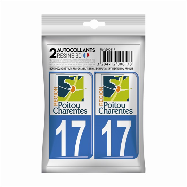 2 Stickers En 3d Cadox Département Charente Maritime 17 Blason Poitoux Charente