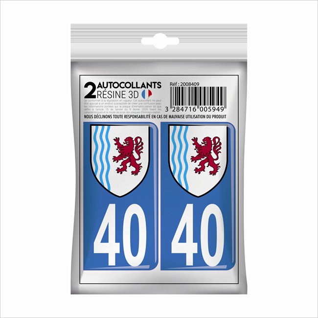 2 Stickers En 3d Cadox Département Landes 40