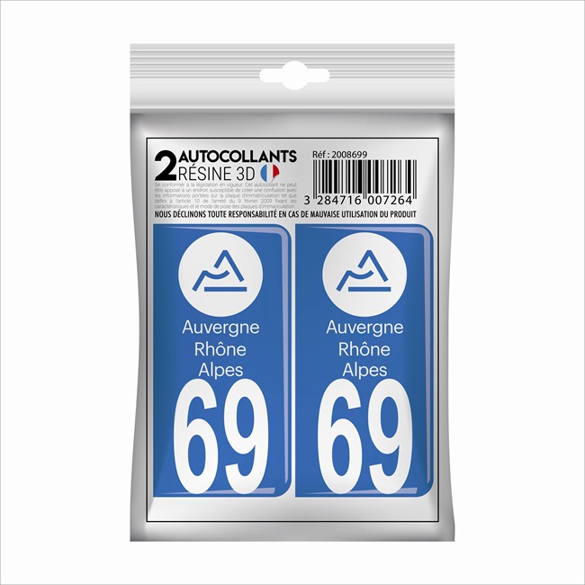 2 Stickers En 3d Cadox Département Rhône 69