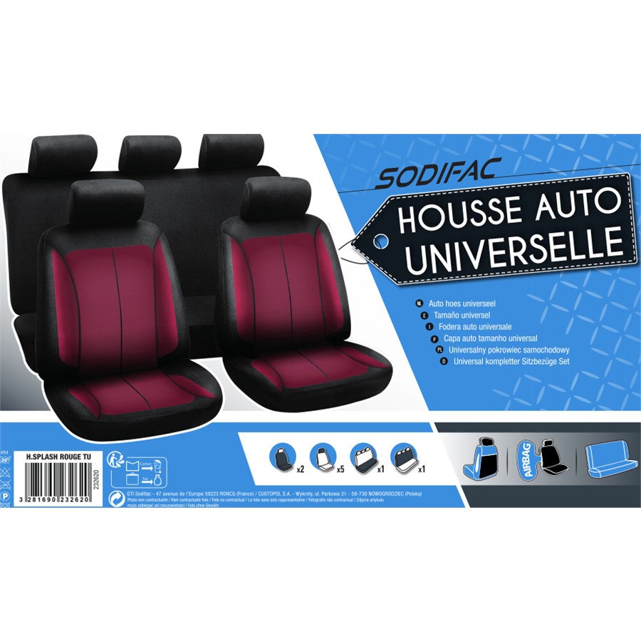 Housse universelle WRC noire - Feu Vert Housse universelle WRC noire - Feu Vert