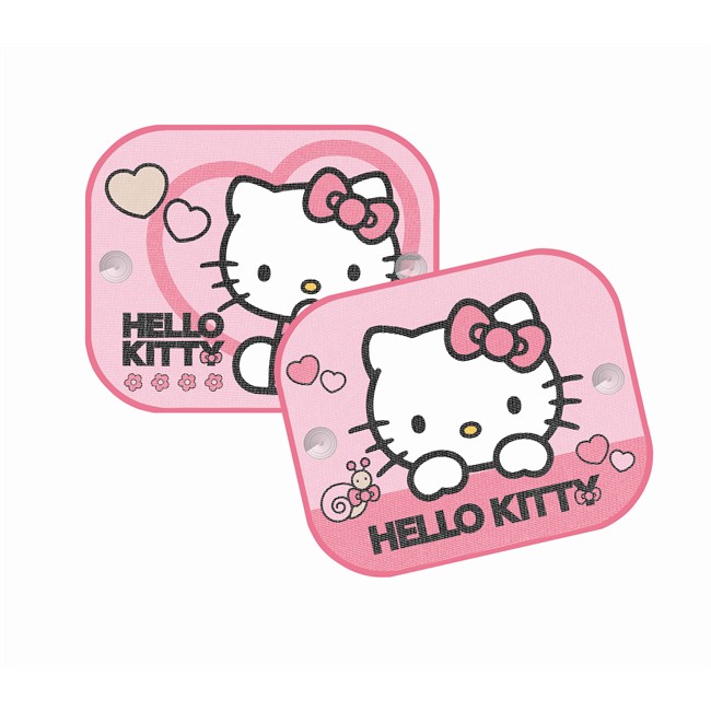 2 Rideaux Pare-soleil À Ventouses Latéraux Hello Kitty 44 X 35 Cm