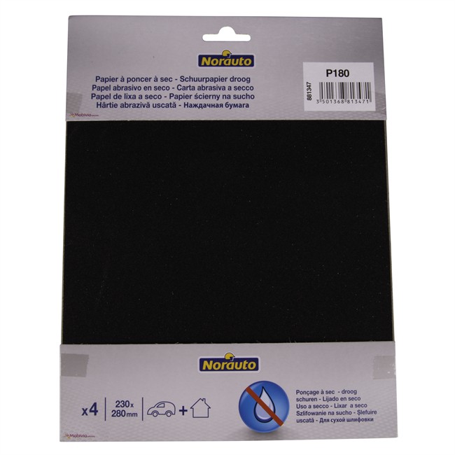 Abrasif À Sec P180 Norauto 4 Feuilles