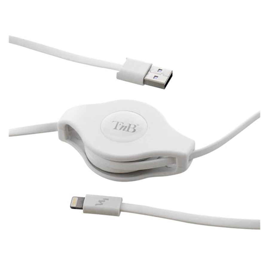 Câble rétractable USB Lightning TNB blanc Norauto.fr