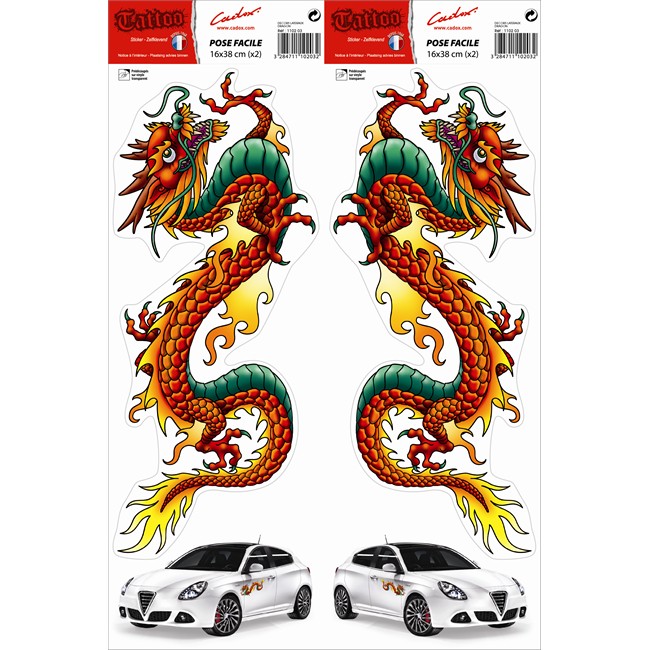 2 Stickers Autocollants Latéraux Cadox Dragons