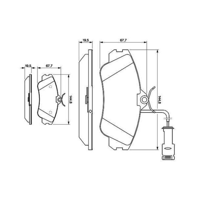 4 Plaquettes De Frein Bosch 0986461115