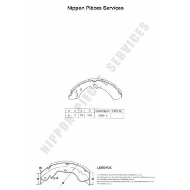 Jeu De 4 Mâchoires De Frein Nps S350i04