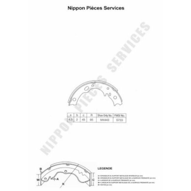 Jeu De 4 Mâchoires De Frein Nps M350i18