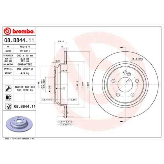 2 Disques De Frein Brembo Vernis Uv 08.b844.11