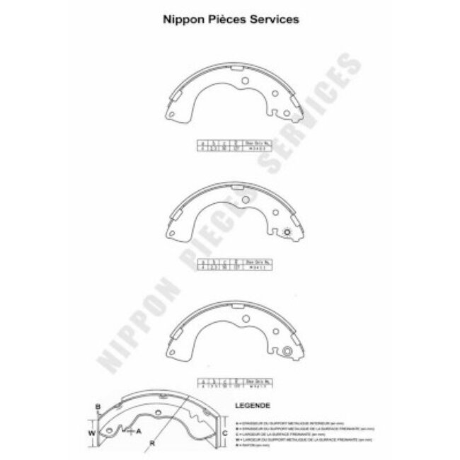 Jeu De 4 Mâchoires De Frein Nps M350a18
