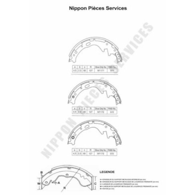 Jeu De 4 Mâchoires De Frein Nps N350n36
