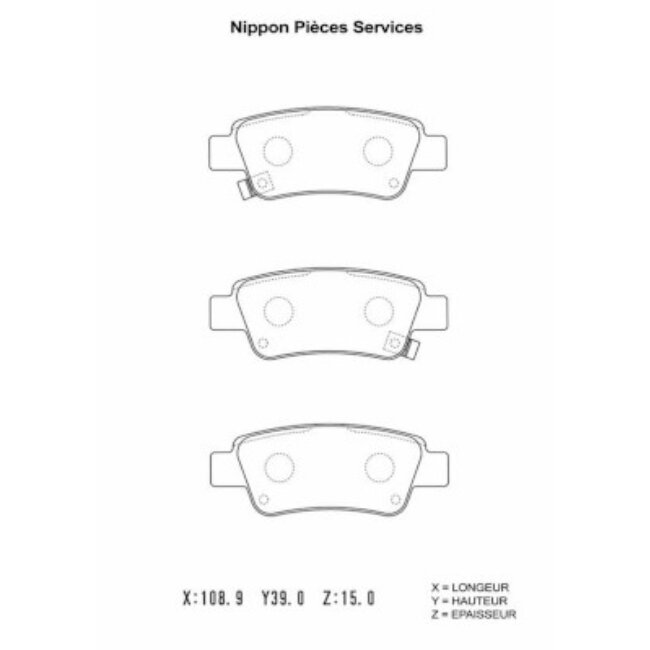 4 Plaquettes De Frein Nps H361a17