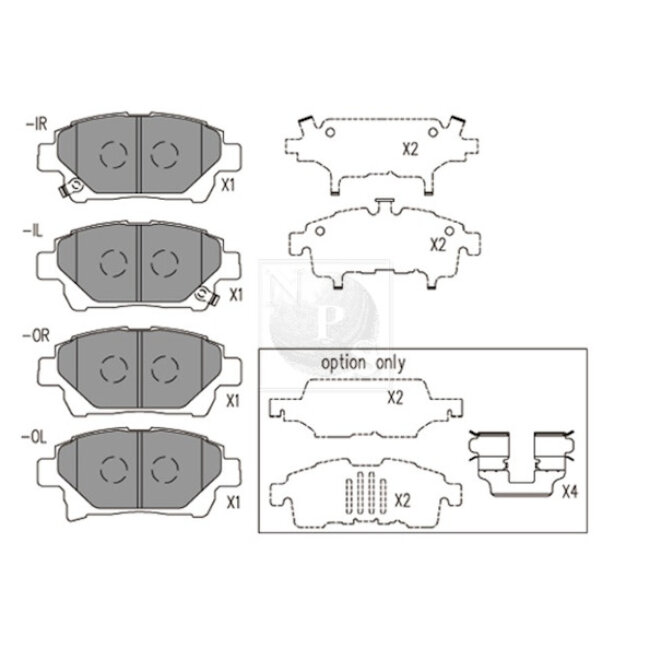 4 Plaquettes De Frein Nps T360a126