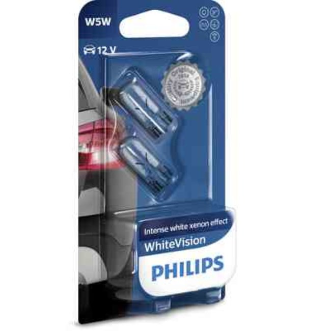 2 Ampoules Philips W5w Whitevision 12 V