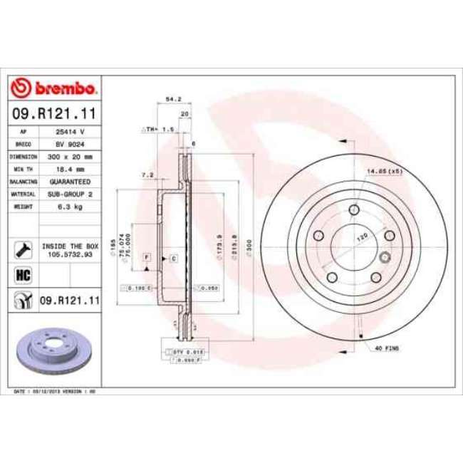 2 Disques De Frein Brembo Vernis Uv 09.r121.11