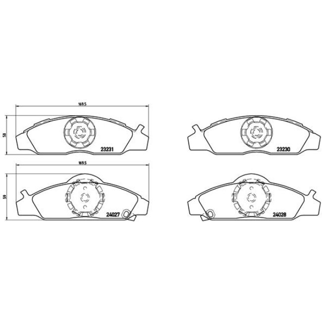 4 Plaquettes De Frein Brembo P15008
