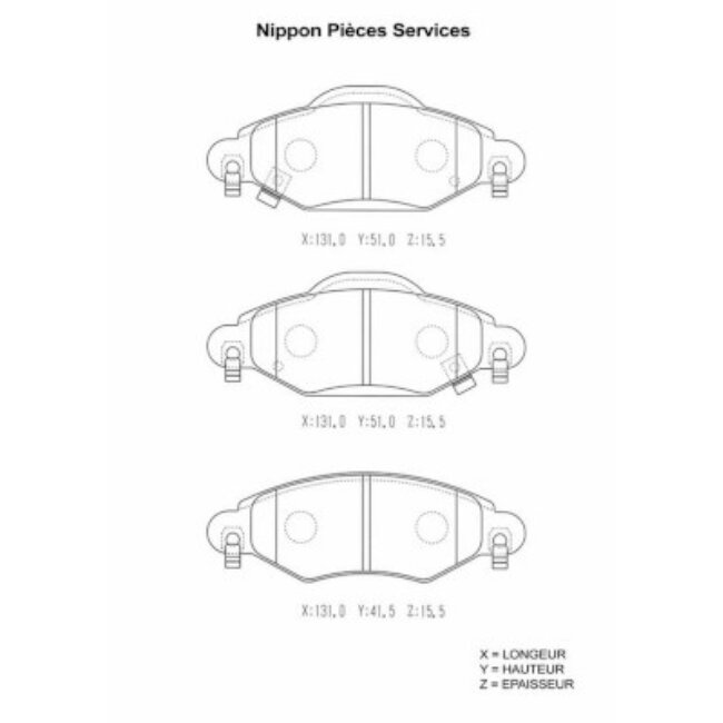 4 Plaquettes De Frein Nps T360a18