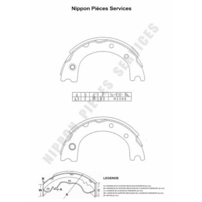 Jeu De 4 Mâchoires De Frein Nps T350a35