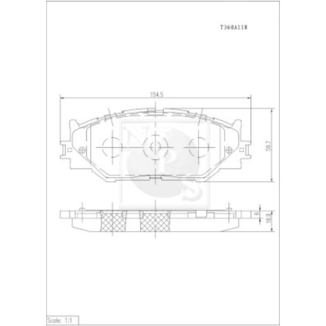 4 Plaquettes De Frein Nps T360a118