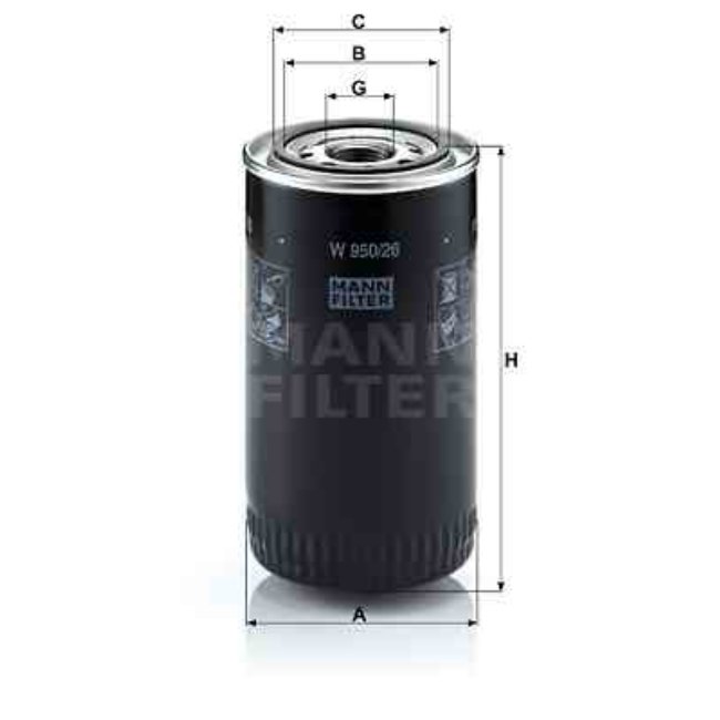 Filtre À Huile Mann-filter W950/26