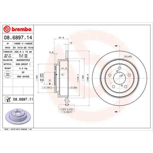 2 Disques De Frein Brembo Vernis Uv 08.6897.11