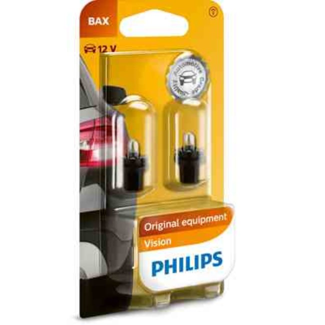 2 Ampoules Philips Bax 8.5d/2 1,2w 12 V