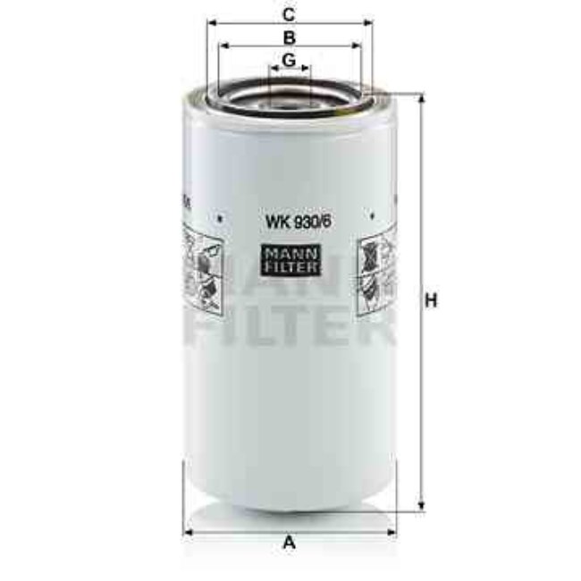 Filtre À Carburant Mann-filter Wk930/6x