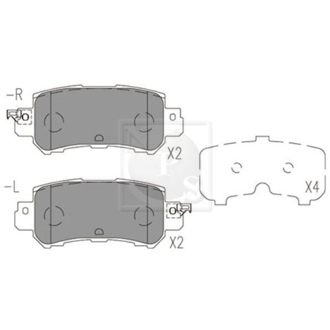 4 Plaquettes De Frein Nps M361a20