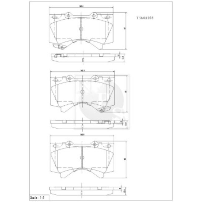 4 Plaquettes De Frein Nps T360a106