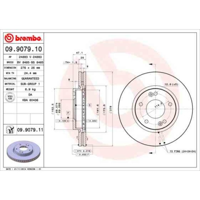 2 Disques De Frein Brembo Vernis Uv 09.9079.11