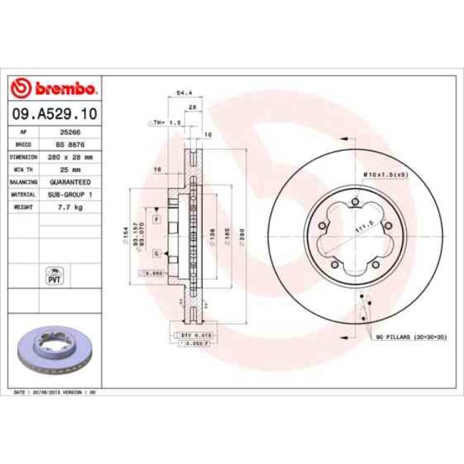 2 Disques De Frein Brembo 09.a529.10