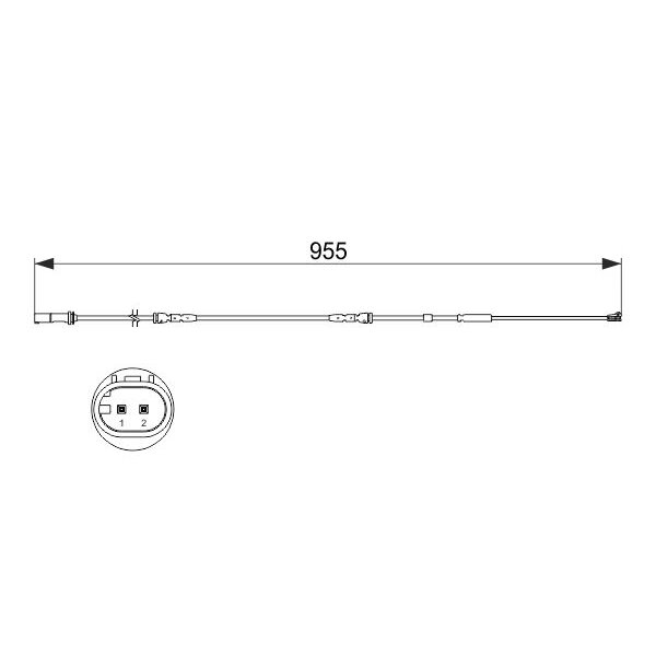 Témoin D'usure Frein Bosch AP343 - Longueur 1243 Mm - Pour Plaquettes De Frein